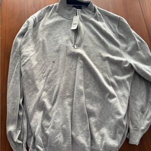 Brooks Brothers Men's Light Gray Zip-Up Sweater